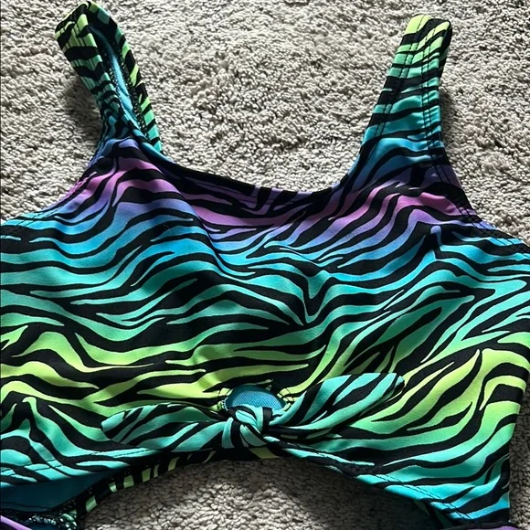 Kids Zebra Print Swimsuit - Multicolor - Small - Picture 2 of 7